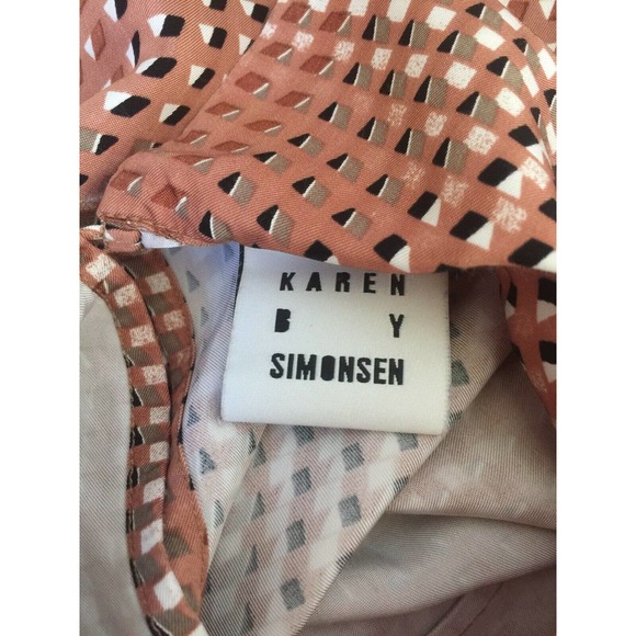 Karen Simonsen Top Blouse Printed Silky Geometric - Picture 8 of 8